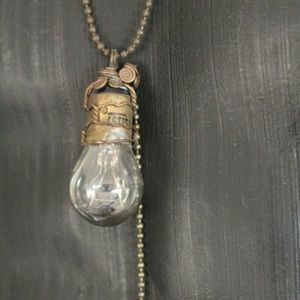 Handmade Vintage Lightbulb Necklace With Clasp For